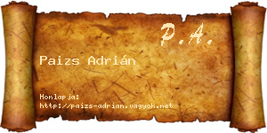 Paizs Adrián névjegykártya
